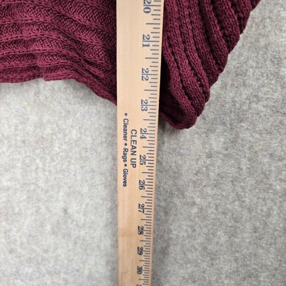 Papaya Open Knit Burgundy Batwing Cardigan Sweater Lightweight 3/4 Sleeve Size L - Picture 5 of 6